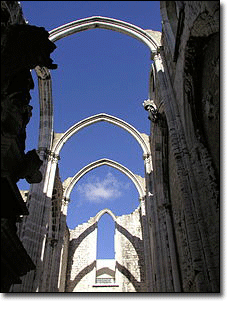 1775 Lisbon ruins of the Carmo Convent 