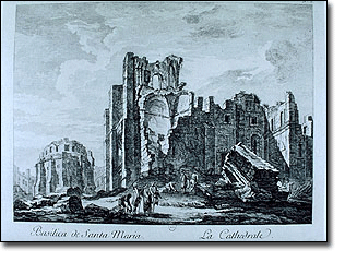 1775 Lisbon The Cathedral, Basilica de Santa Maria after the great earthquake