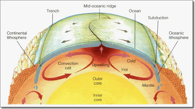 The convection currents of the Earth