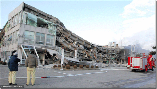 2011 Japan Tsunami Building Collapsed