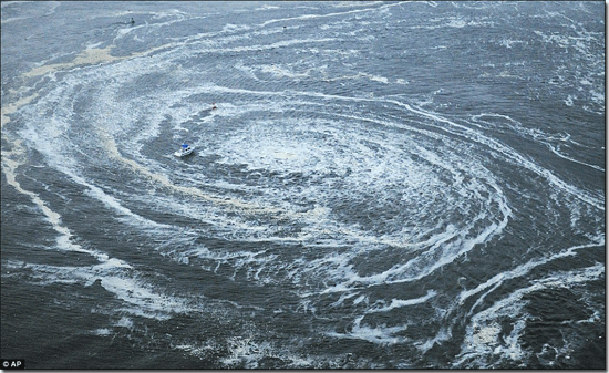 2011 Japan Tsunami water vortex